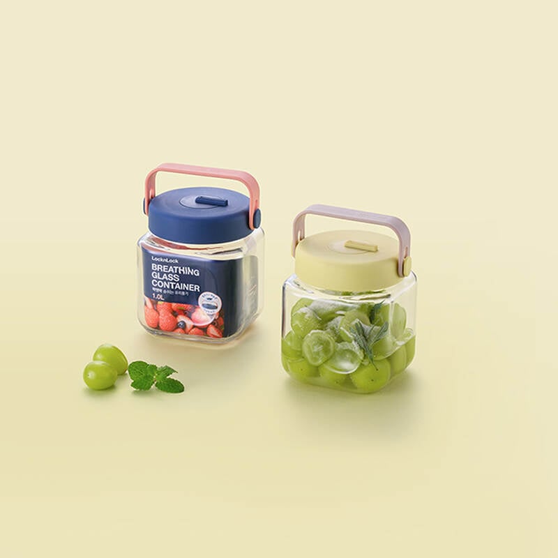 Hủ thủy tinh Breathing Canister 1L, d&ugrave;ng l&ecirc;n men thực phẩm - LocknLock - LNG551 image number null